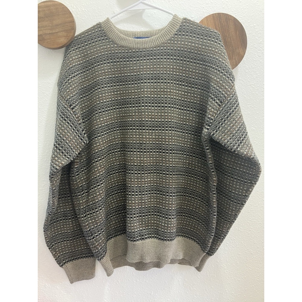 VTG Towncraft Mens L Multicolor Crewneck Sweater Large‎ Grandpa Cobain Cosby 90s